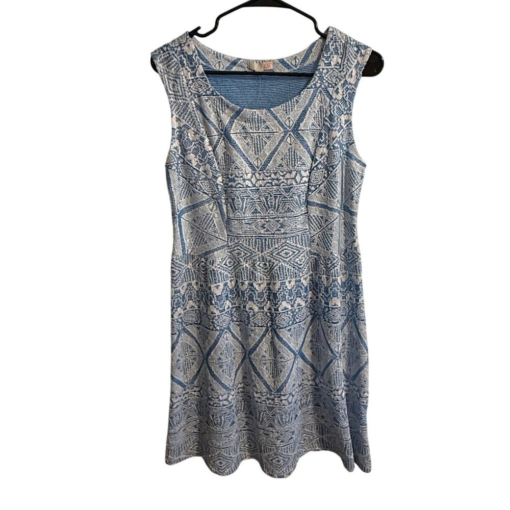 Gianni Bini GB Blue and White Stretch Aztec Lace Wide Strap NWT
